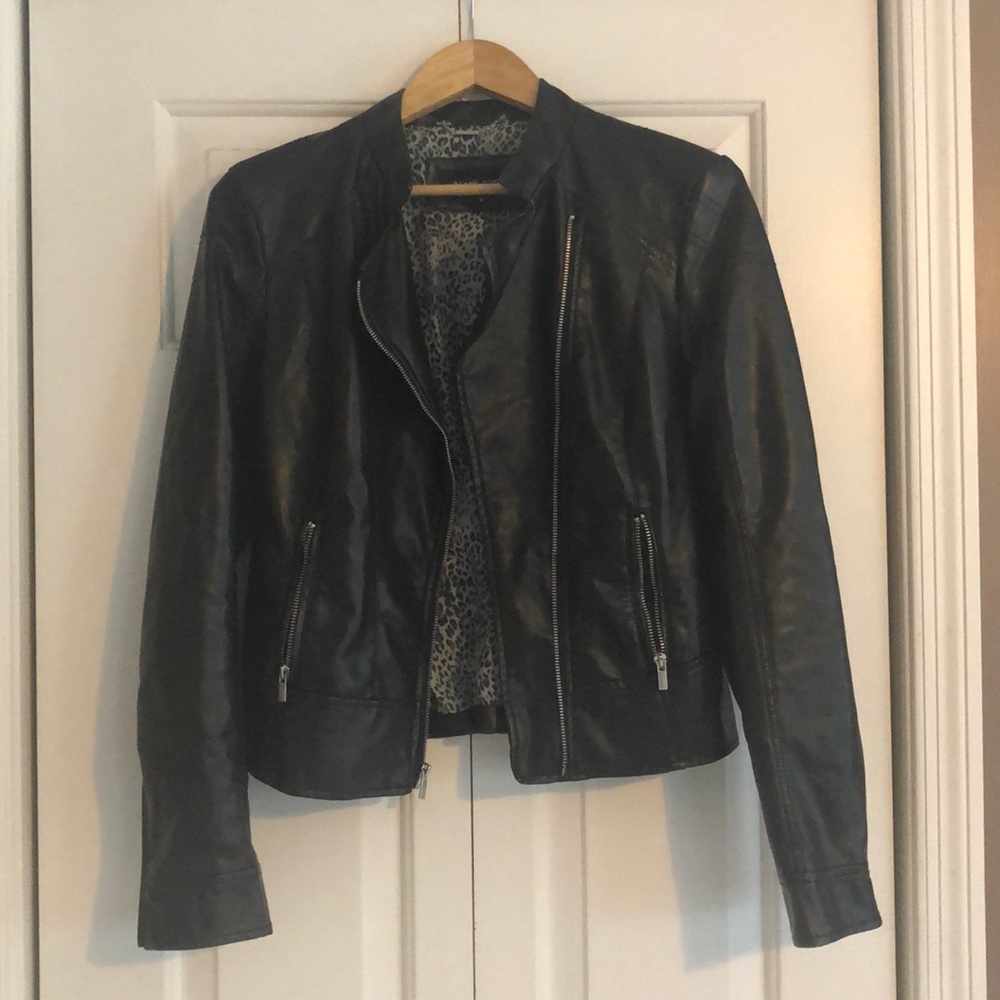 Black leather jacket from Wilson’s Leather.